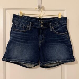 Silver Jeans Company Mid-rise Suki Double Button Women's Denim Shorts Size 30